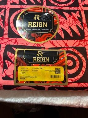 6 Yards African Fabric Print Geometric Red-brown Ankara Quality 100% Wax Cotton